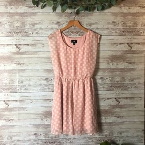 IZ Byer Sleeveless Dress pink polka dot size small